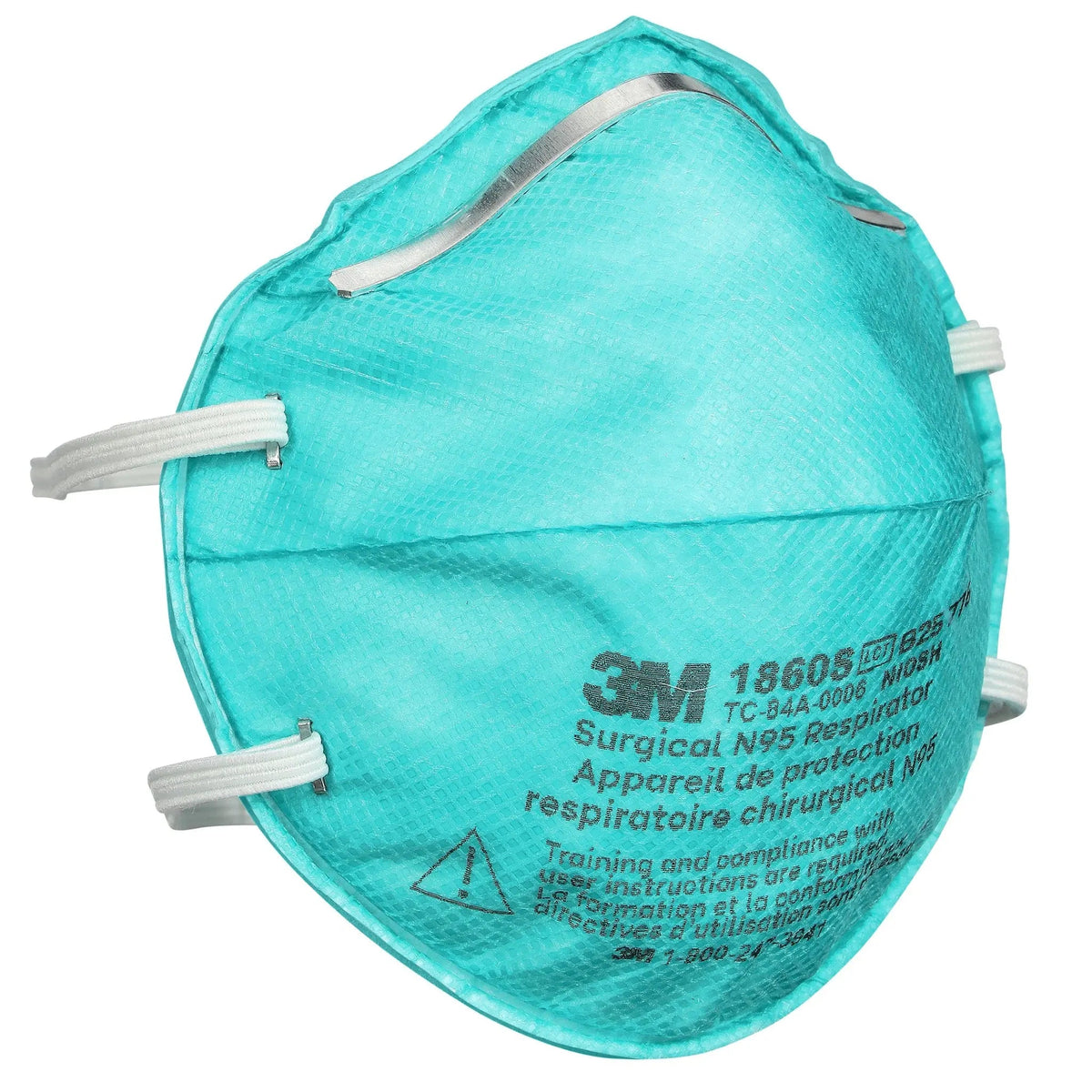 3M 1860 N95 Health Care Particulate Respirator and Surgical Mask, Teal